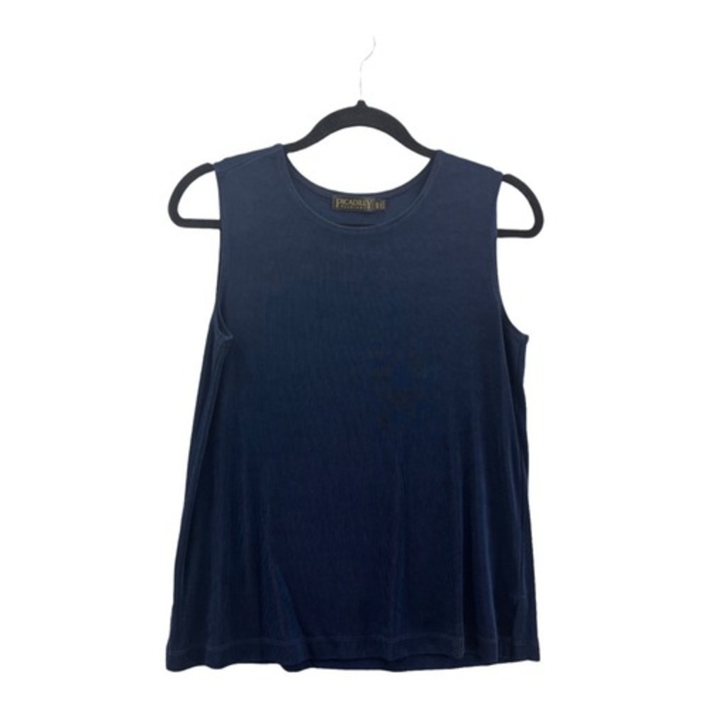 Picadilly Fashions Tank Top Womens Medium Navy Blue Excellent Ribbed Shell